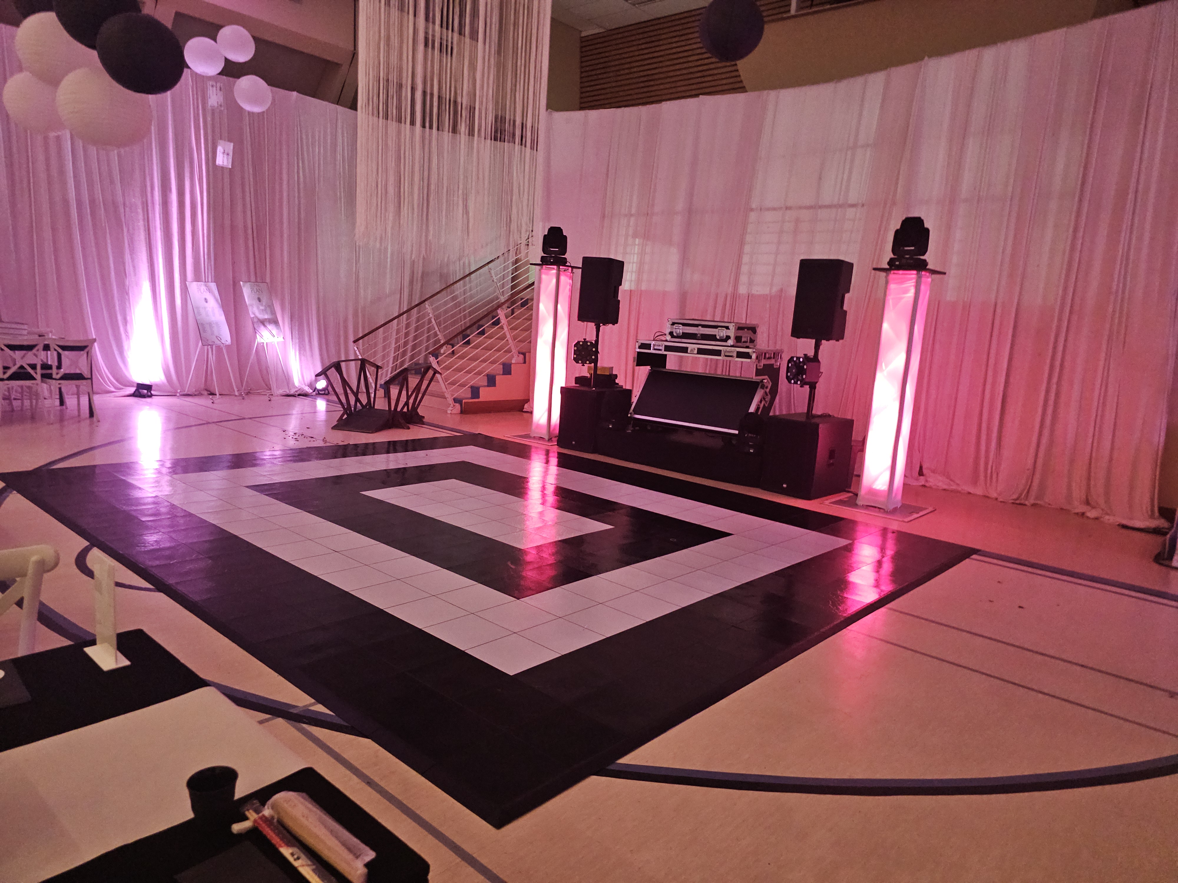 Modular dance floor at outdoor event