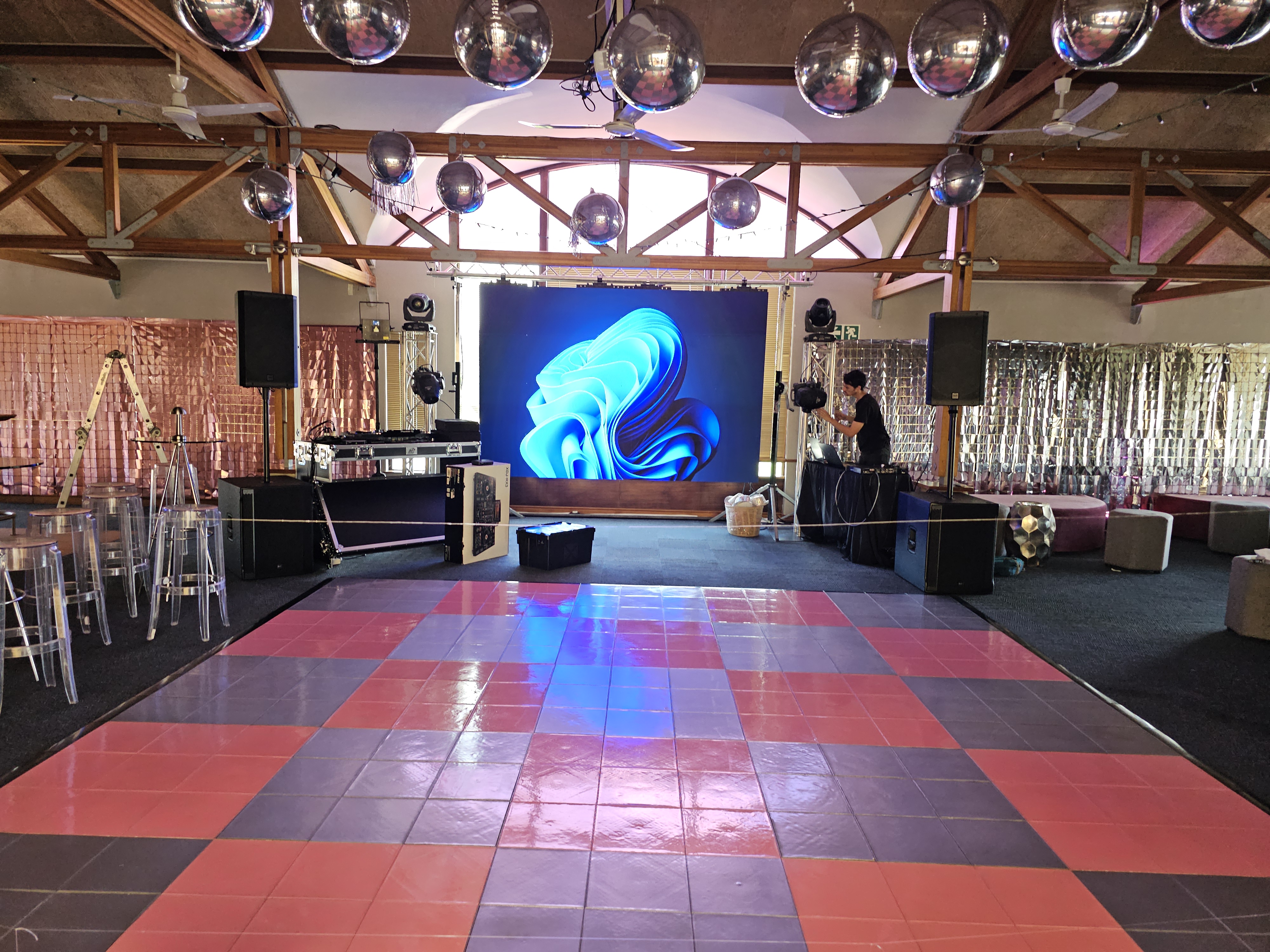 Luxury dance floor with ambient lighting
