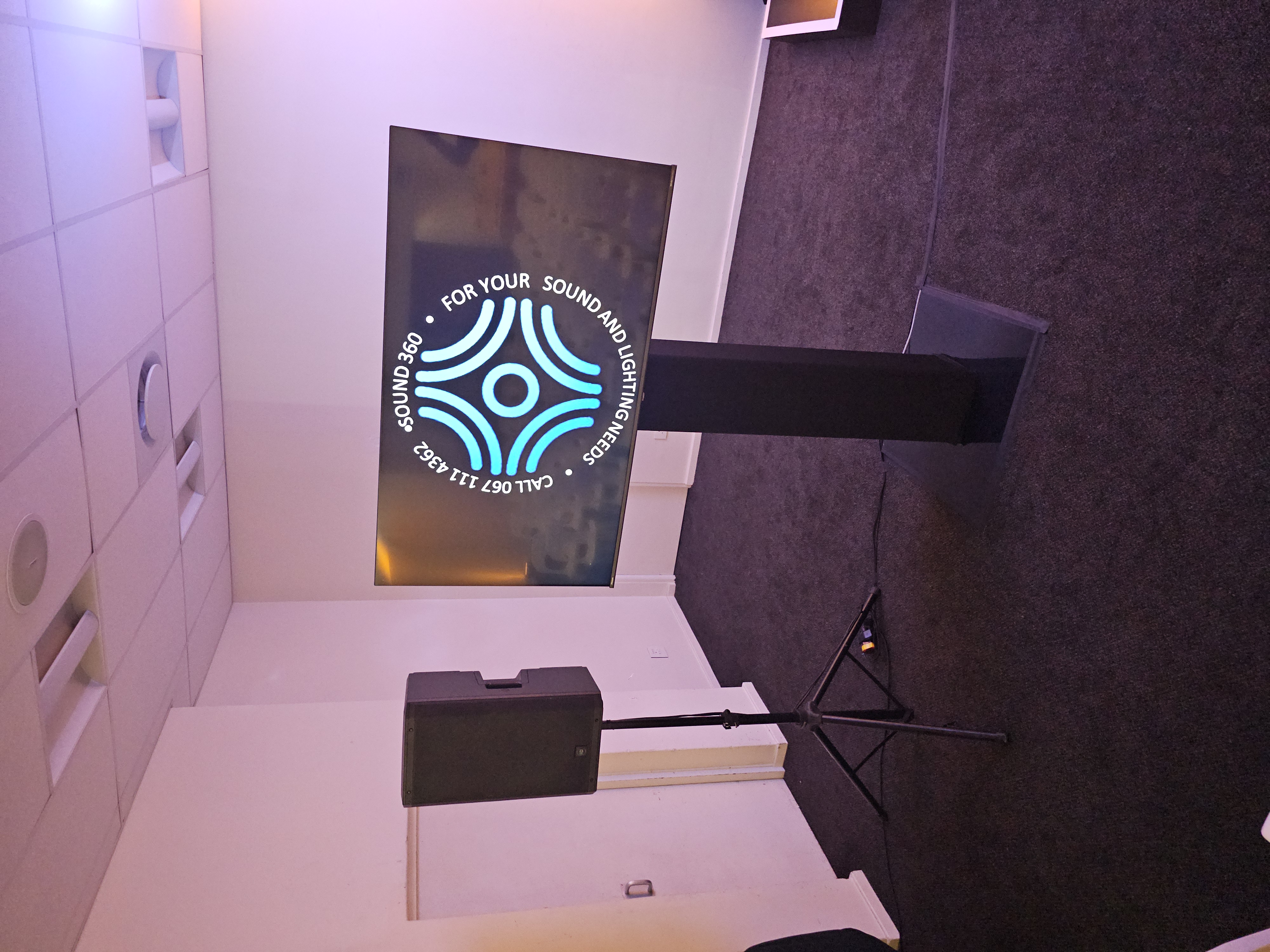 Trade show booth with interactive displays