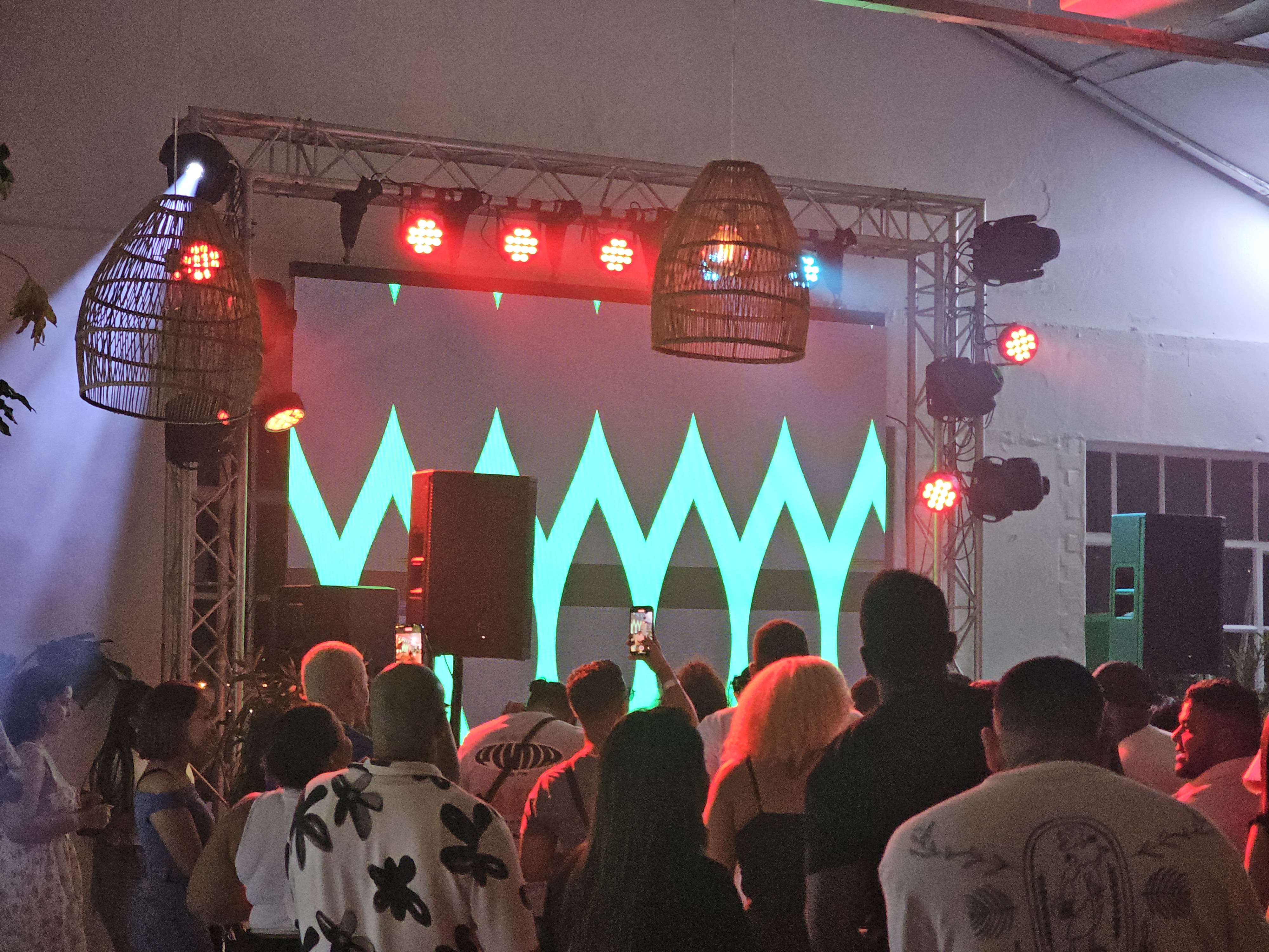 Wedding reception with LED backdrop